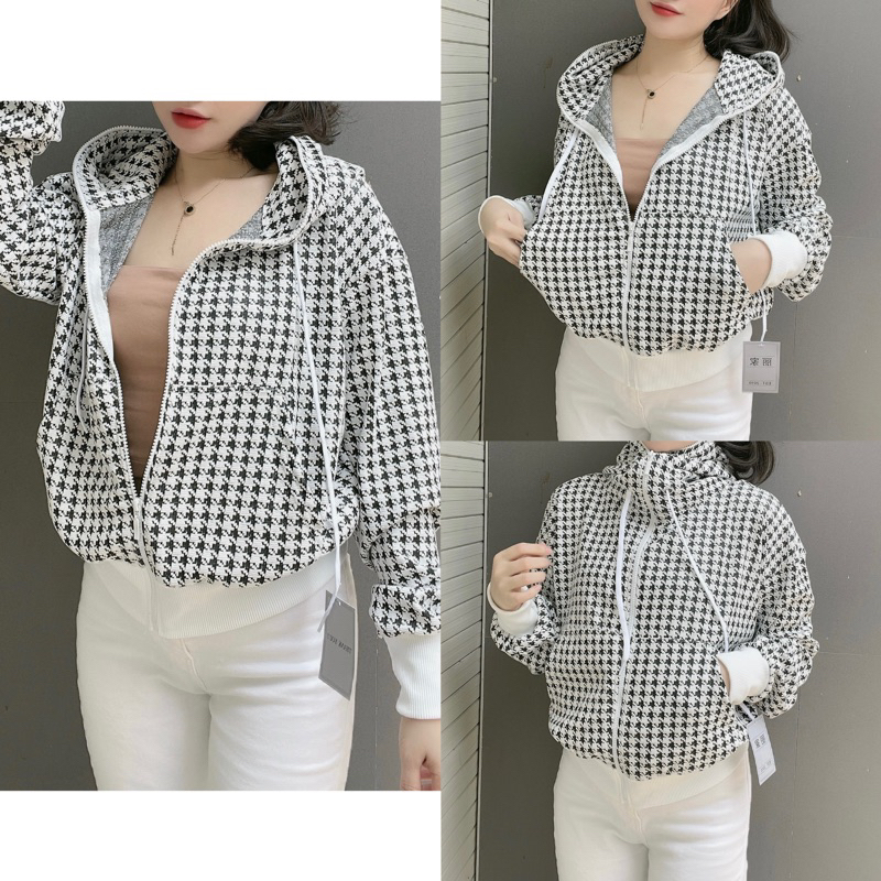 Áo khoác nỉ chống nắng xỏ ngón kéo cao nón to ( kèm túi trong )