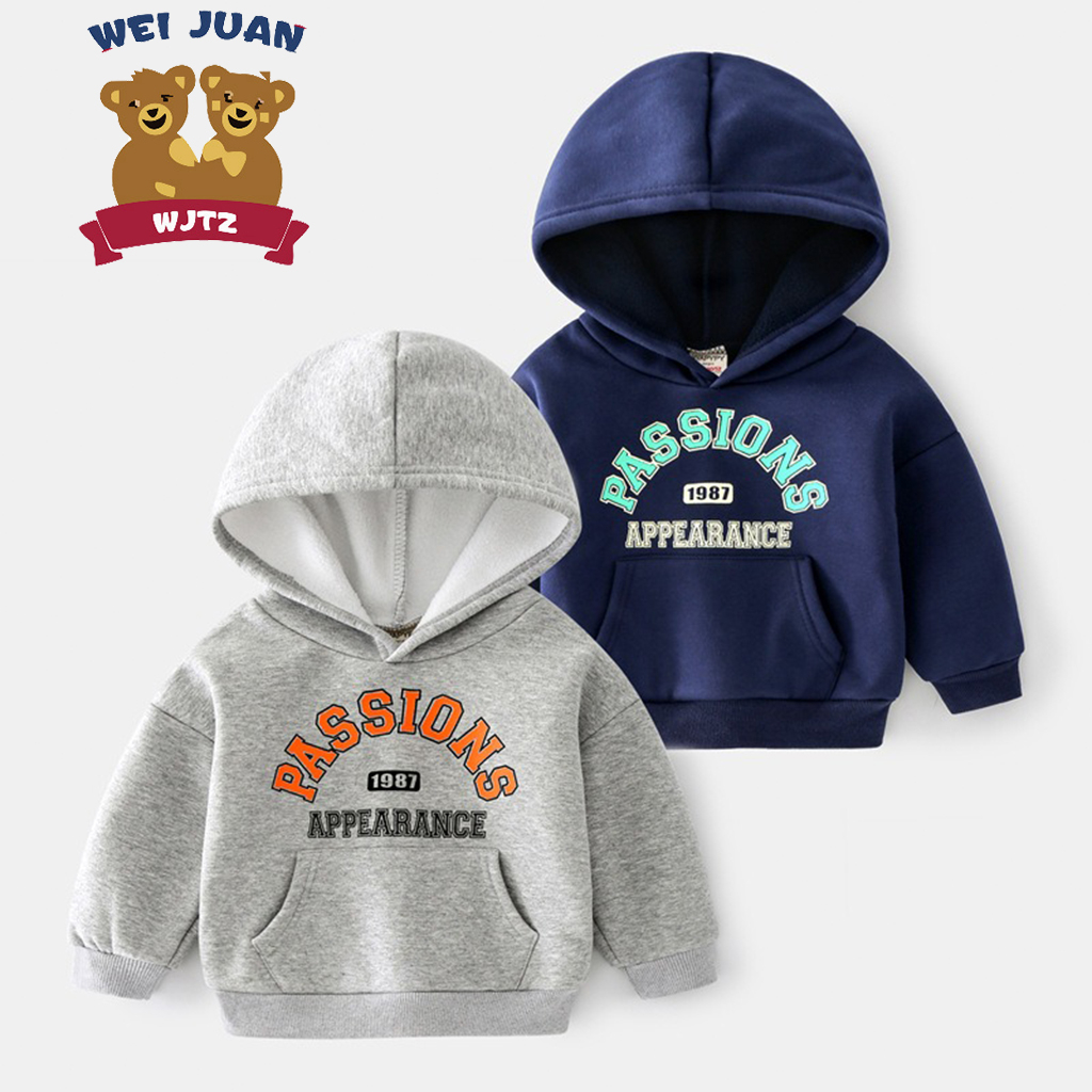 Áo nỉ Hoodie cho bé Wapypy áo dài tay họa tiết chữ cho bé 9-30 kg