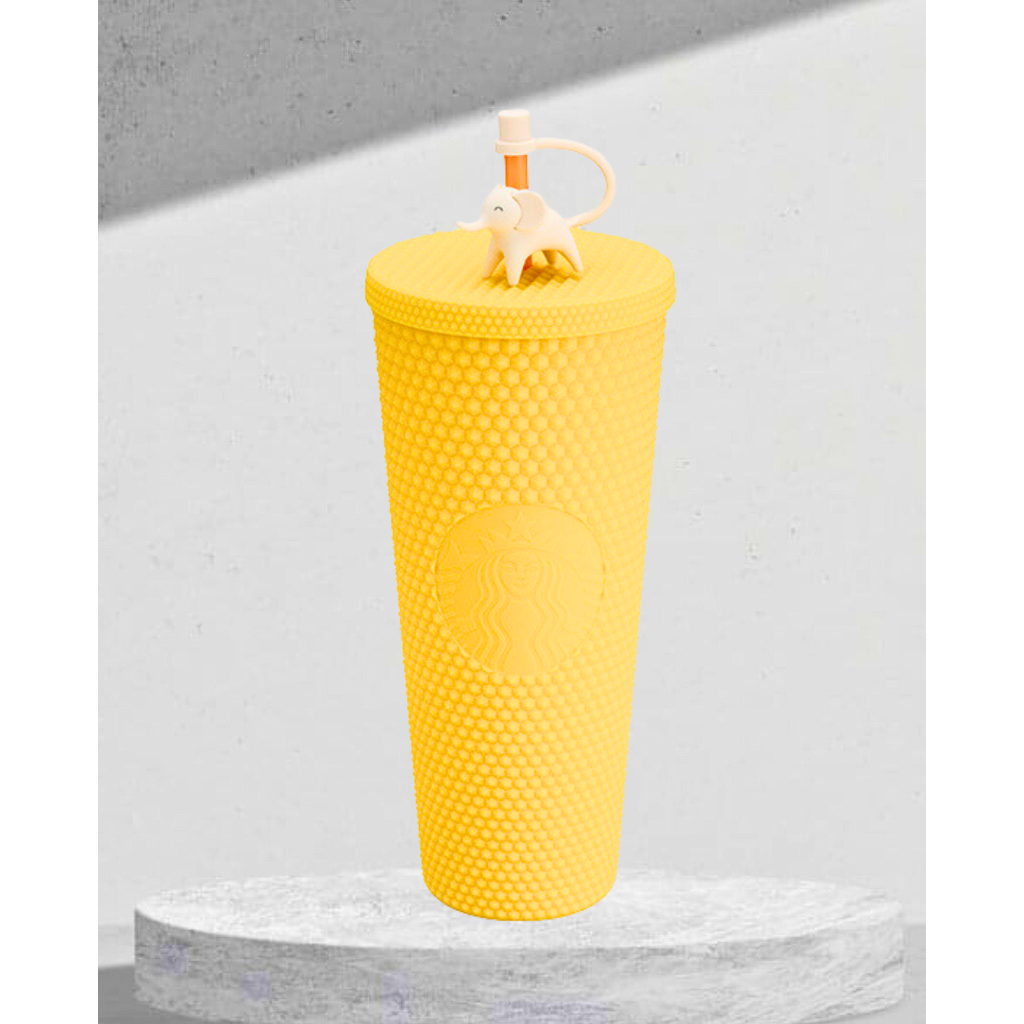 Ly Starbucks 2023 Yellow with Elephant Topper 710ml in Taiwan.