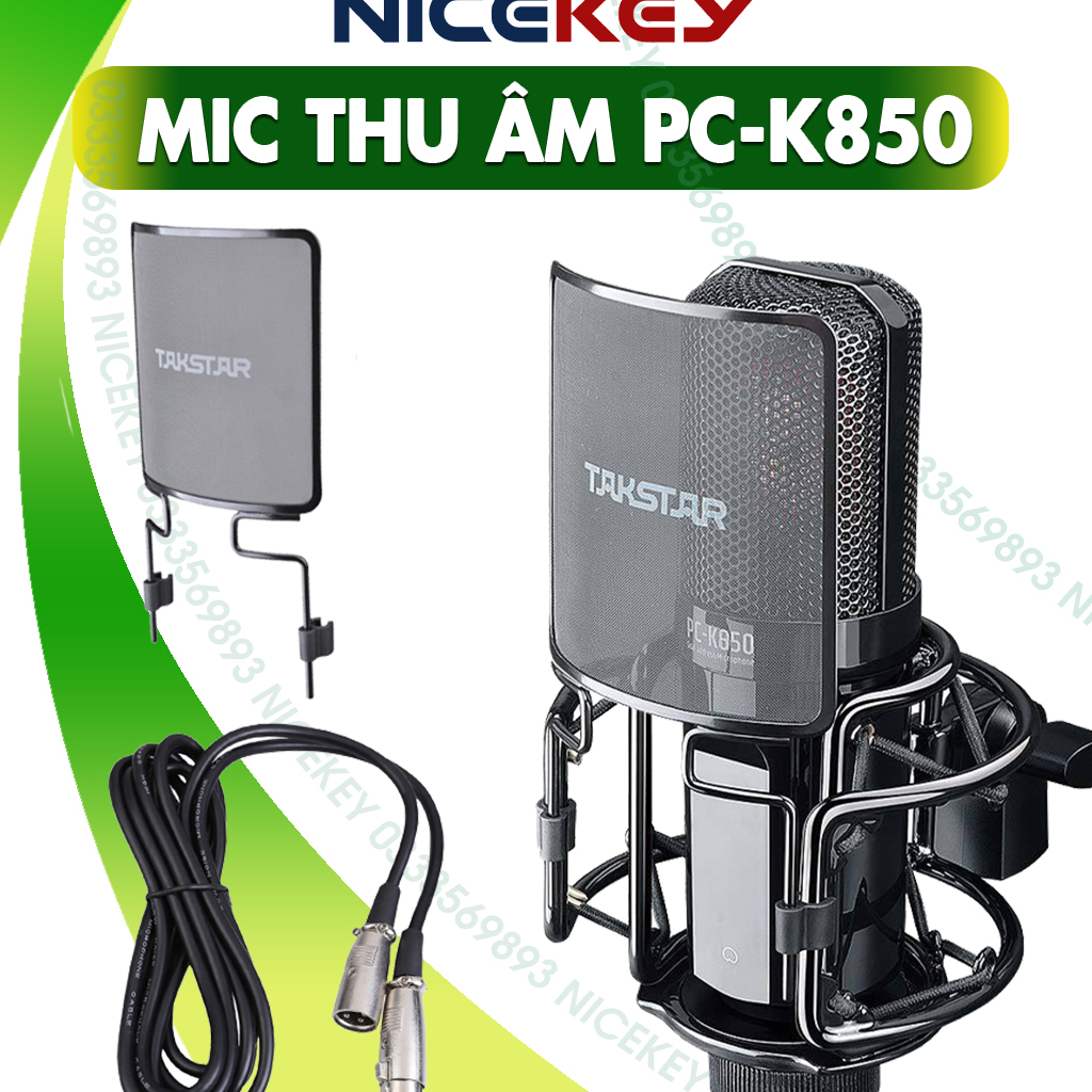 Combo Livestream Thu Âm TAKSTAR Mic PC K850, Soundcard Icon Upod Pro, Tai Nghe TS2260