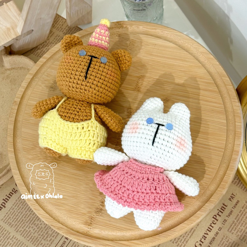 | AimeexOhlala Plushies | COUPLE THỎ-GẤU SIZE THÚ BÔNG LÀM BẰNG LEN