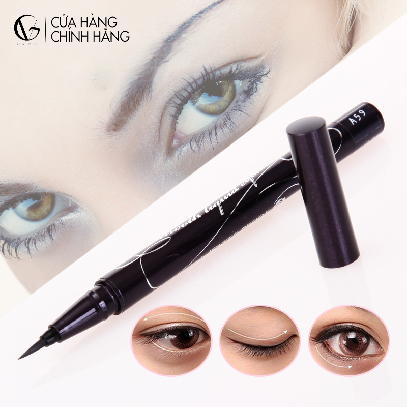 Bút Kẻ Mắt KISSME Dạng Nước Lâu Trôi Không Lem Chống Nước Dung Tích 0,4ml