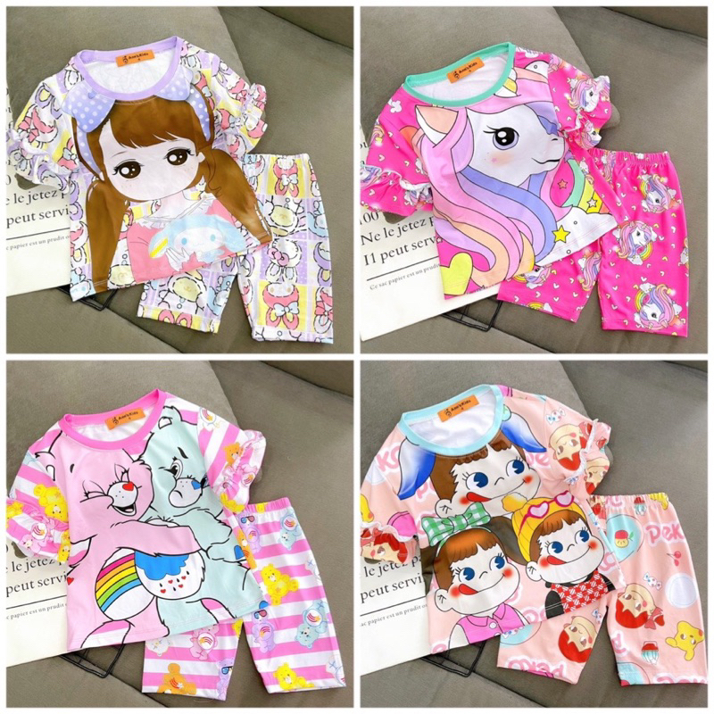 9-21kg Bộ thun lạnh annkids loại 1 tay dúng quần ôm siêu cưng bé gái 276