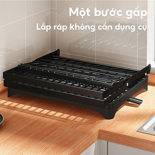 Kệ để gấp phải giá bếp, bộ món ăn