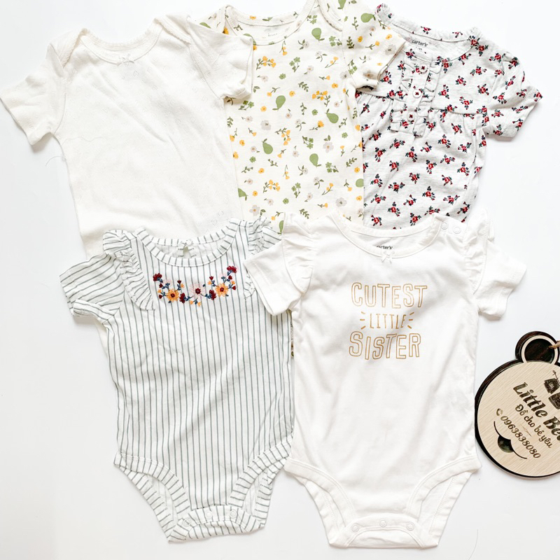 (5-7kg) Body chip cho bé gái hàng xuất dư hãng carter chất liệu cotton mềm mại thoáng mát co giãn tốt size cho bé 3-6m