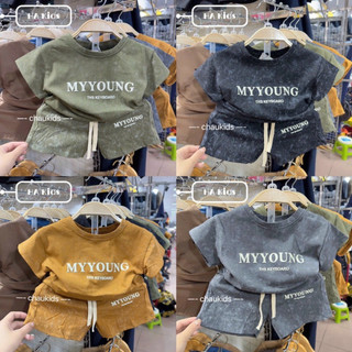 Bộ cộc tay bé trai hoạ tiết loang lạ mắt chất liệu cotton siêu chất, cool ngầu cho bé trai, set đồ bộ bé trai m052