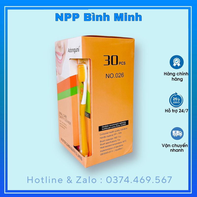 Hộp 30 Bàn chải Adongfresh lông mềm MSP 026