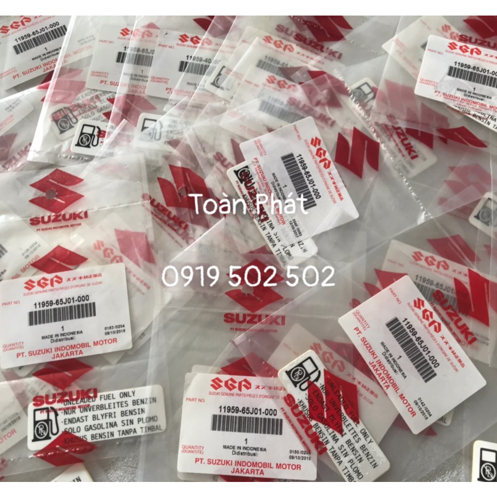 TEM THÔNG SỐ BÌNH XĂNG XĂNG CƠ - 11959-65J01-000 - RAIDER XĂNG CƠ CHÍNH HÃNG SUZUKI INDONESIA