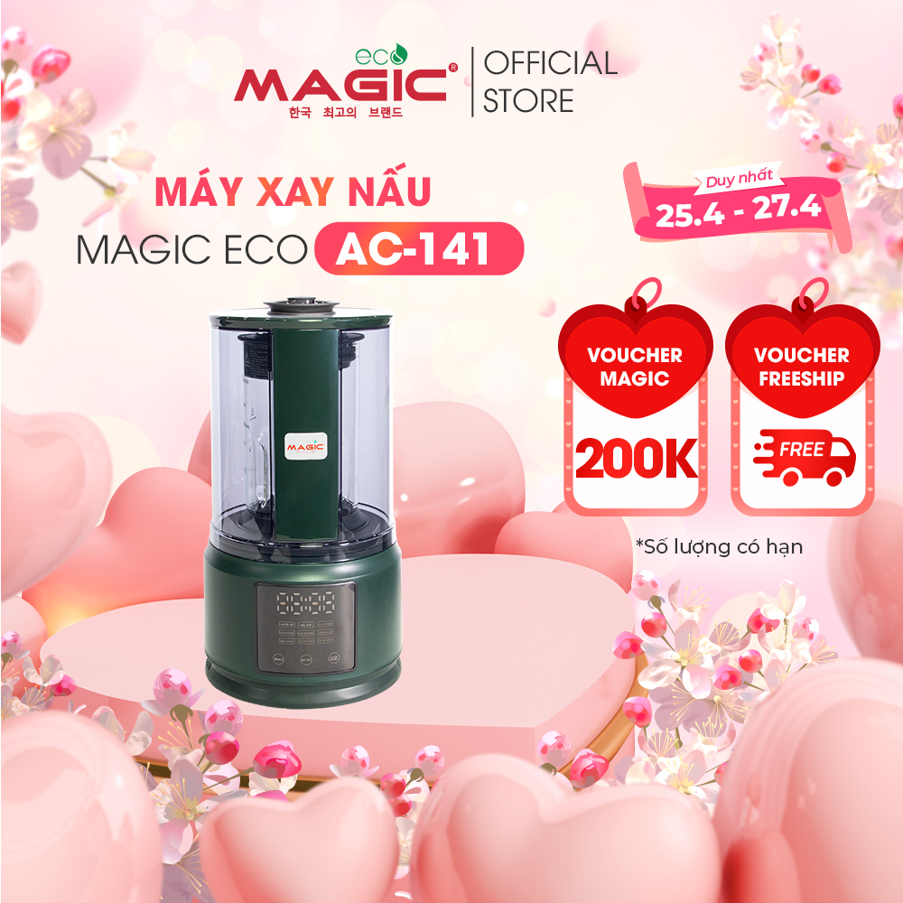 Máy làm sữa hạt đa năng giảm tiếng ồn Magic Eco AC141,9 chương trình nấu tự động,tự động vệ sinh,bảo hành chính hãng