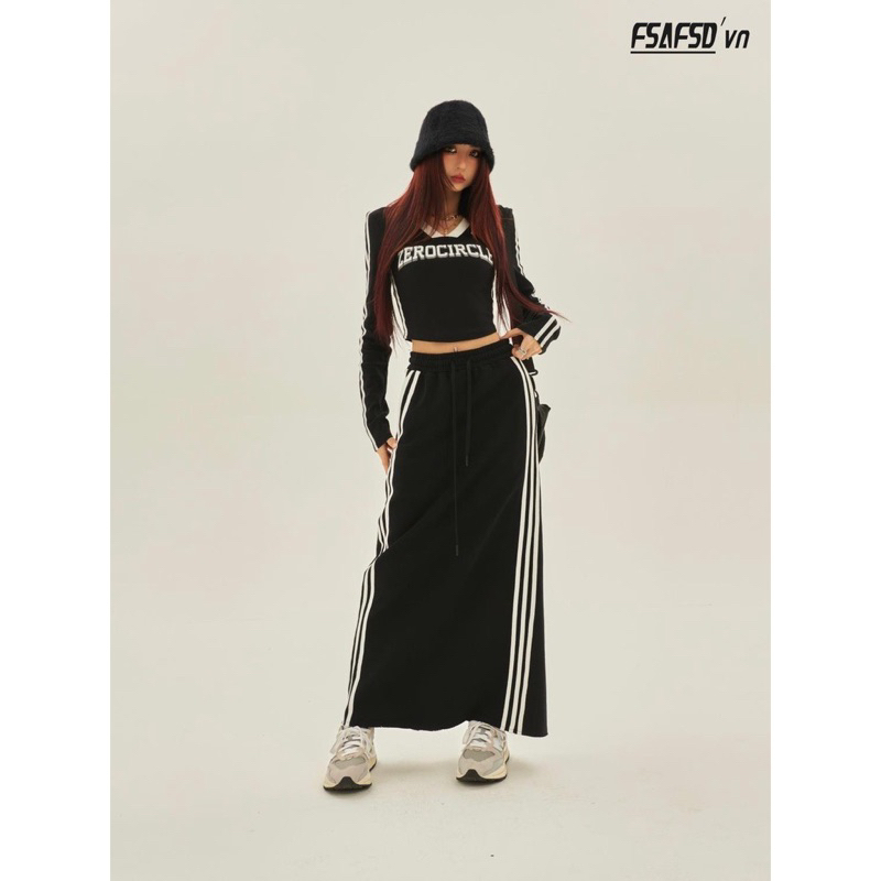 | Chang Tròn | Chân Váy Thể Thao chạy Sọc Bigsize