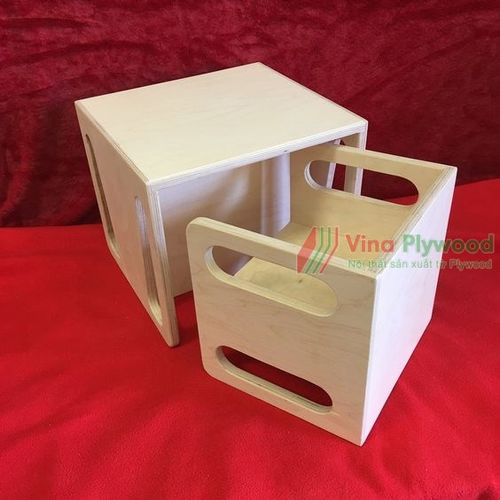 Bàn ghế trẻ em, ghế lật 3 chiều, bàn lật 3 chiều cho trẻ chất liệu gỗ plywood