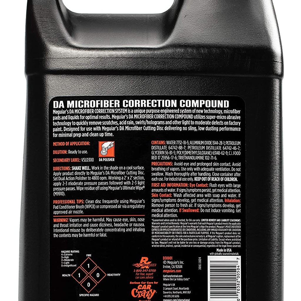 Meguiar's D300 Xi đánh bóng loại bỏ khuyết điểm trên bề mặt sơn - Correction Compound (DA Microfiber)