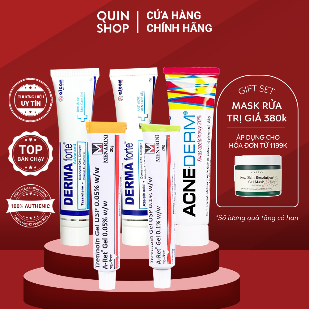 Kem Giảm Mụn Derma Forte Advanced Tazarotene, Azelaic Acid Topical Gel, Acne-Derm Kwas Azelainowy 20%,Menarini Tretinoin