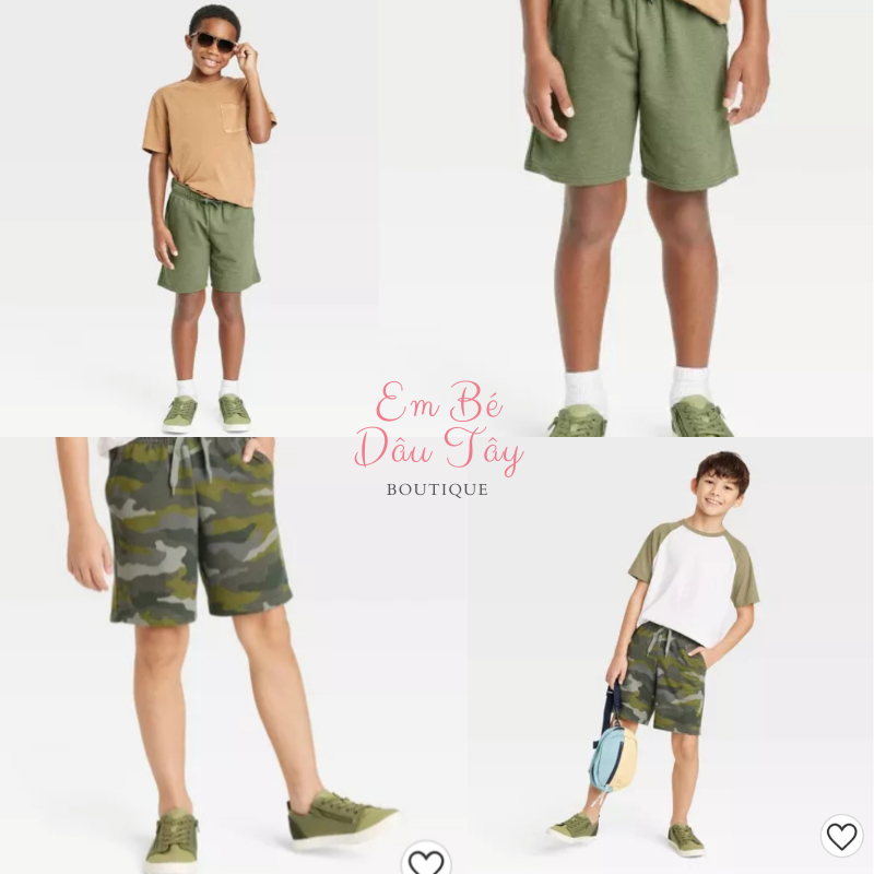 Quần short da cá bé trai 15-54kg thun cotton da cá xuất dư C&J VNXK size đại. Quần short da cá bé trai cấp 1, 2, 3, teen