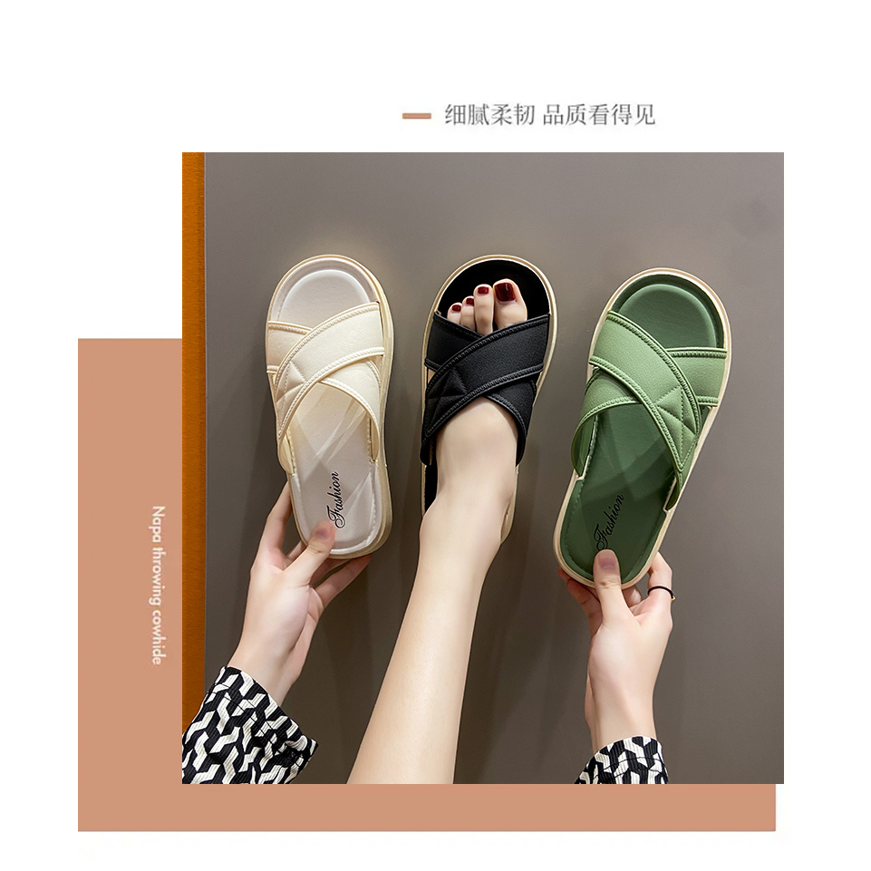 Dép sandal nữ quai chéo phong cách vintage Hàn Quốc , đi biển, đi chơi, dạo phố chất liệu mềm mại