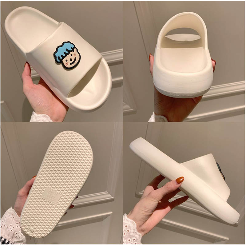 Dép nữ ulzzang bánh mì hình chibi nam,nữ dễ thương cute , đi êm chân không bị phòng chân - 2 màu đen trắng