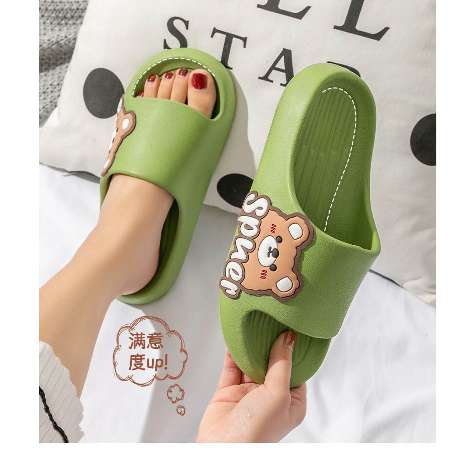 Dép nữ bánh mì nguyên khối hình gấu cute dễ thương - Mềm đi êm chân - Trắng, Vàng - có sẵn kho HCM