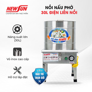 Nồi nấu phở NEWSUN 30L điện liền nồi - Hàng chính hãng - Tặng 1 thanh nhiệt đi kèm