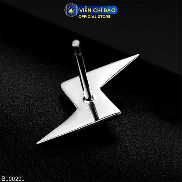 Bông tai bạc nam tia chớp (1chiếc) chất liệu bạc 925 thời trang phụ kiện trang sức Viễn Chí Bảo B100201