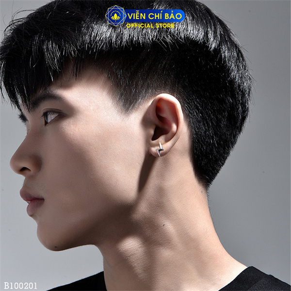 Bông tai bạc nam tia chớp (1chiếc) chất liệu bạc 925 thời trang phụ kiện trang sức Viễn Chí Bảo B100201