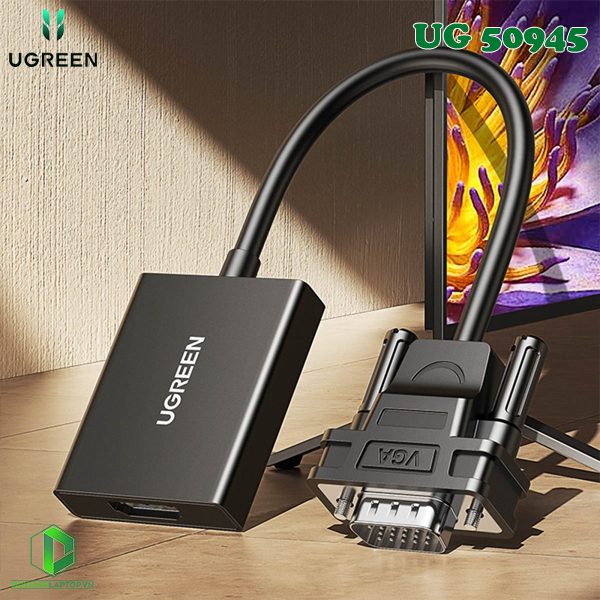 Cáp chuyển đổi VGA sang HDMI+Audio 1080P@60Hz Ugreen 50945- 40213 hàng chính hãng