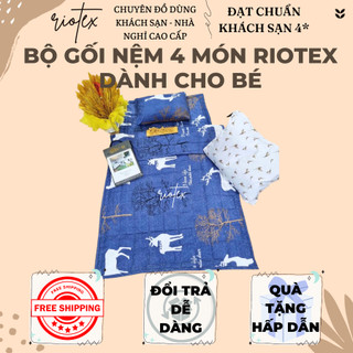 Bộ gối nệm 4 món cho bé đi học Riotex có thể xếp gọn - KT: 80x120cm