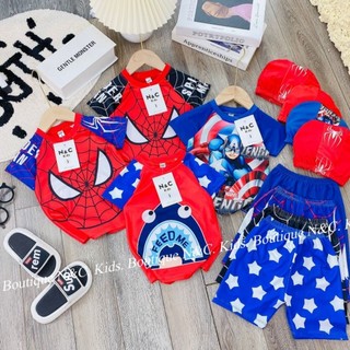 Set Bộ bơi siêu nhân cho bé trai kèm mũ size 6-18kg