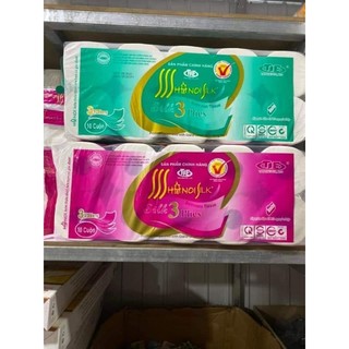 Giấy vệ sinh Hà Nội Silk 3 lớp10 cuộn hàng loại 1 Giấy chuẩn, dùng dai, mềm, dễ tan trong nước