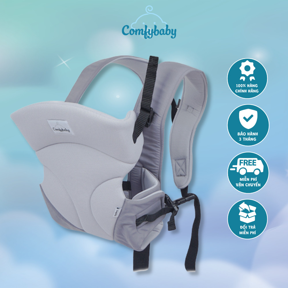 Địu em bé cao cấp 3 tư thế đỡ cổ sơ sinh, ĐẶC BIỆT THOÁNG KHÍ, CHỐNG GÙ Comfybaby CF-BK010 bảo hành 12 tháng