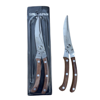 KÉO CẮT GÀ SEKI JAPAN CÁN GỖ - DÙNG CẮT THỊT GÀ VỊT ĐÃ CHẾ BIẾN (CHIỀU DÀI 25CM)