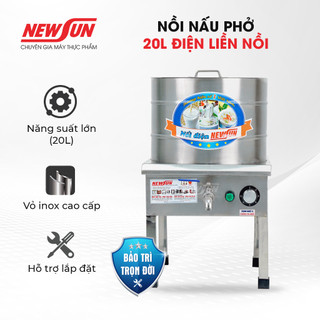 Nồi nấu phở NEWSUN 20L điện liền nồi - Hàng chính hãng - Tặng 1 thanh nhiệt đi kèm