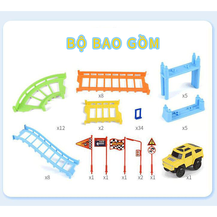 Đường ray xe lửa đồ chơi, đồ chơi tàu hỏa chạy trên đường ray lắp ráp cho bé