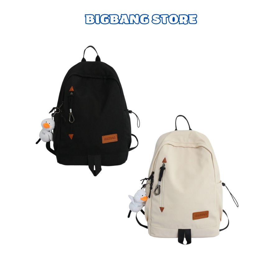 Balo trơn ulzzang nam nữ, Balo đi học chống thấm nước basic - Bigbang Store
