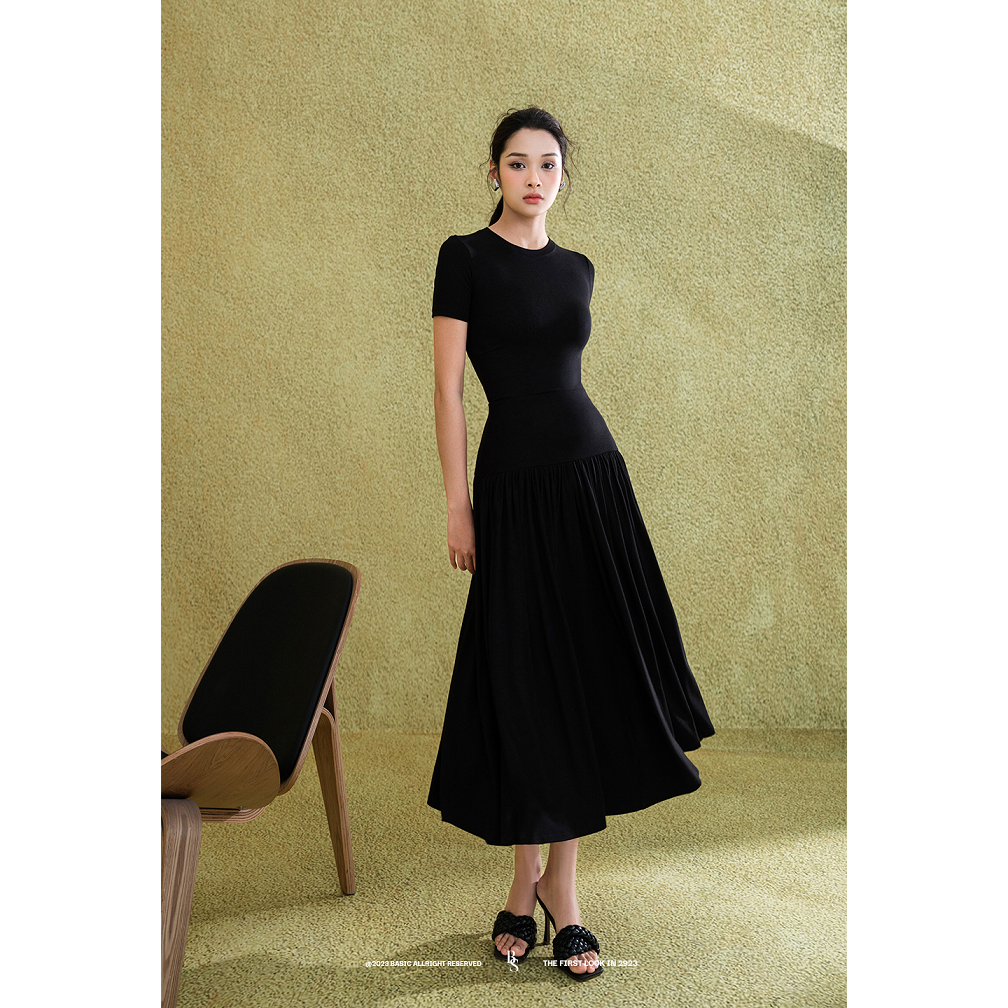 Set áo thun và chân váy dài BASIC MIKO SET (HT474)