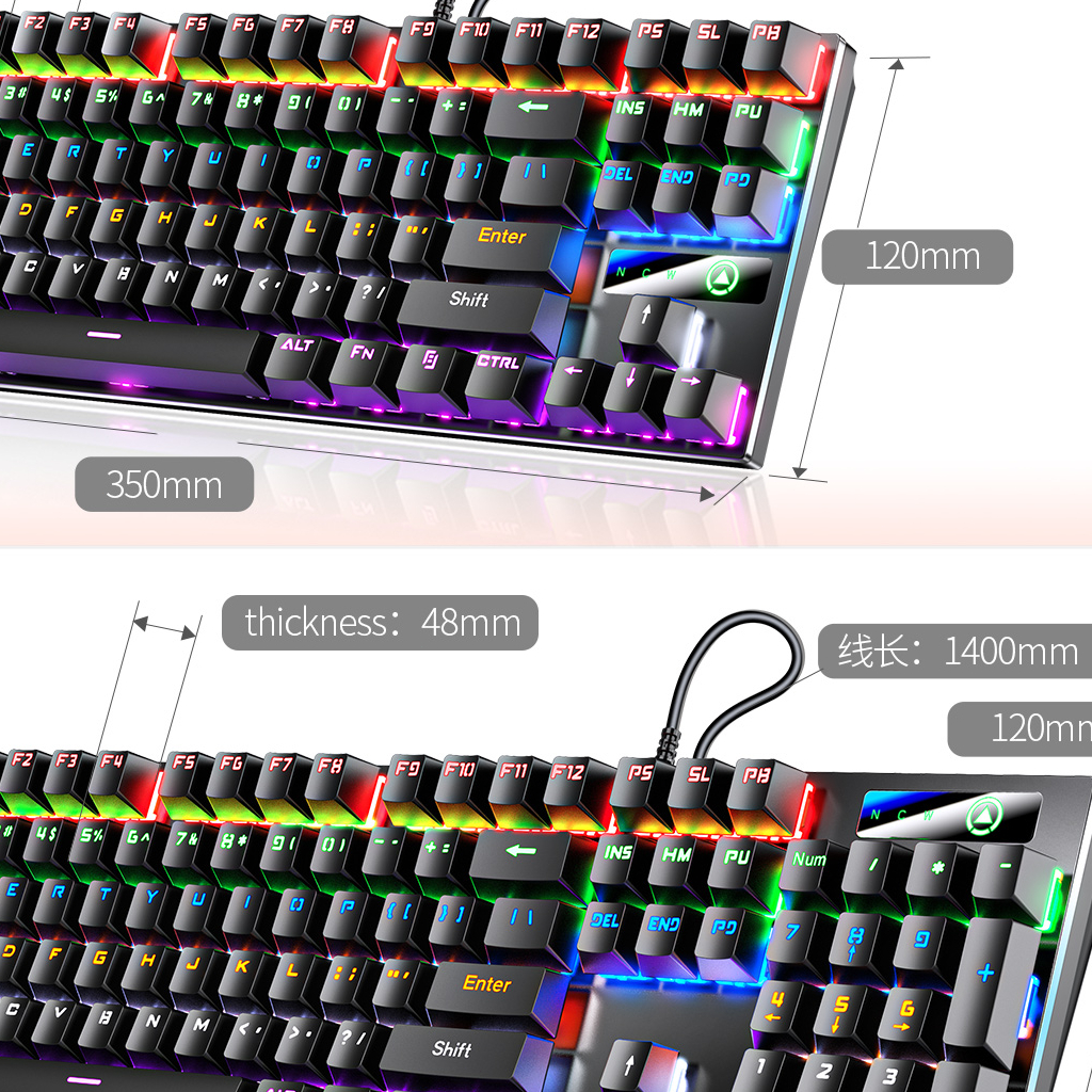 Bàn phím cơ gaming có dây ONIKUMA ZK-3 Blue switch 87 phím có đèn RGB màu trắng xanh/đen dành cho máy tính/laptop | BigBuy360 - bigbuy360.vn