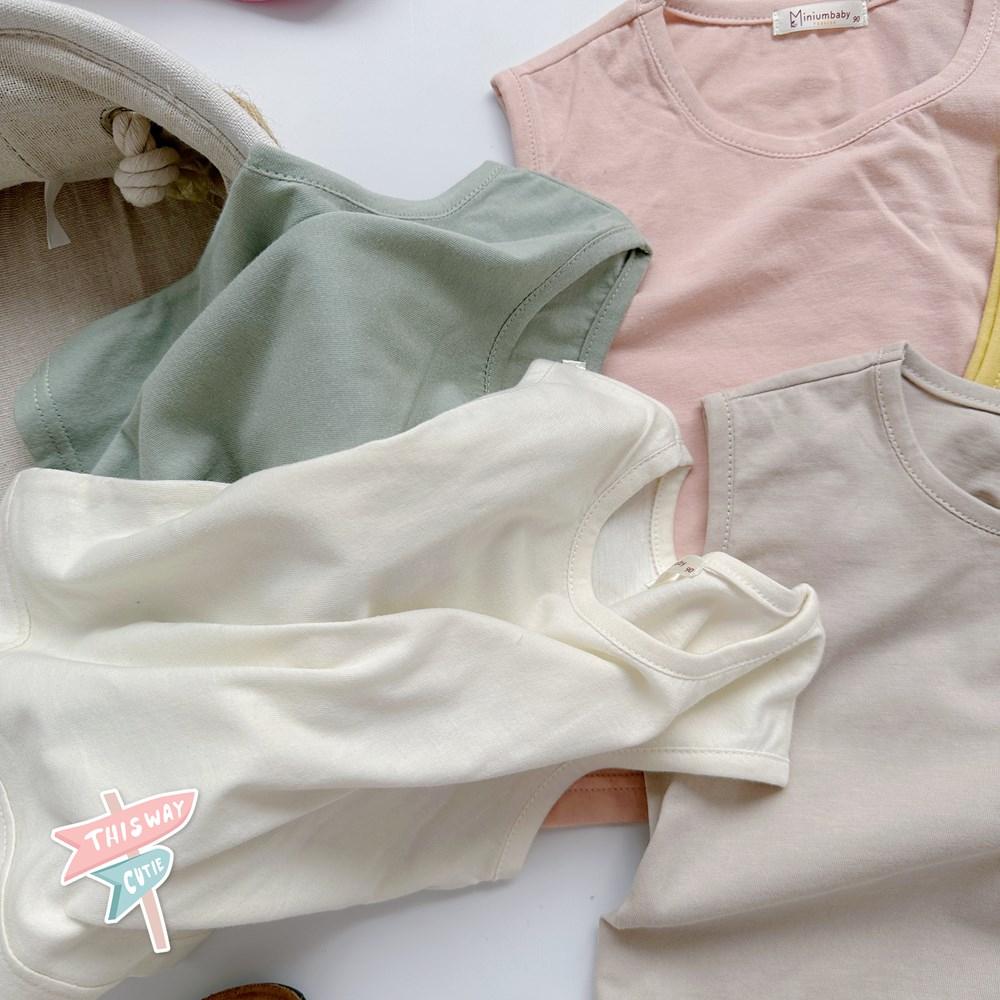 Áo ba lỗ trơn bé trai, chất liệu 100% cotton, bebukidsstore A1526