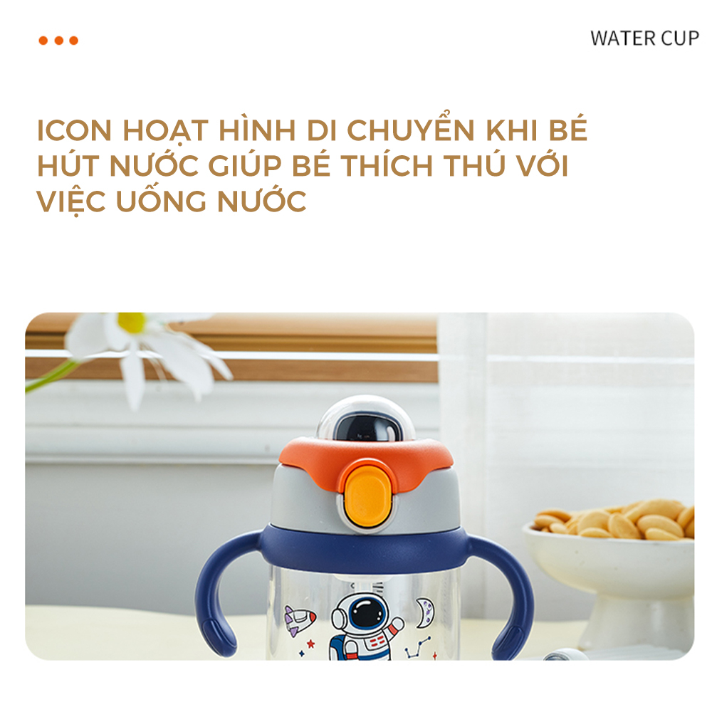 Bình Nước ROVCO RK-B1060 Hoạt Hình Ngộ Nghĩnh Chống Sặc 400ml Cho Bé