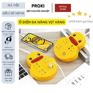 Ổ Cắm Điện Đa Năng Vịt Vàng Proki Chống Giật, Ổ Cắm Điện Thông Minh Kèm Cổng Sạc USB