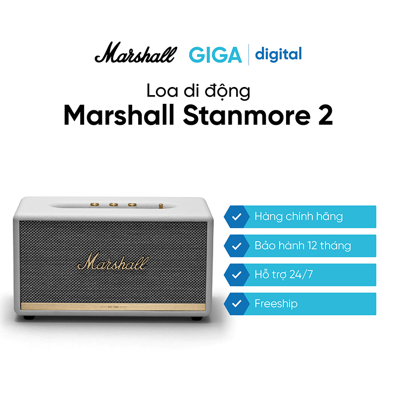 Loa di động Marshall Stanmore 2, Loa Bluetooth dễ dang kết nối, âm thanh ấn tượng