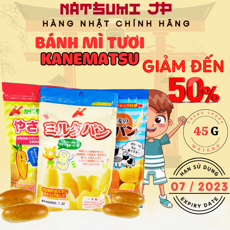 Bánh mì tươi Kanematsu Nhật Bản, Bánh mì tươi Nhật bản cho bé ăn dặm từ 10M
