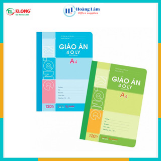 Sổ giáo án klong 4 ô ly a4 120tr, 200tr; ms: 312t4, 314t4 màu ngẫu nhiên