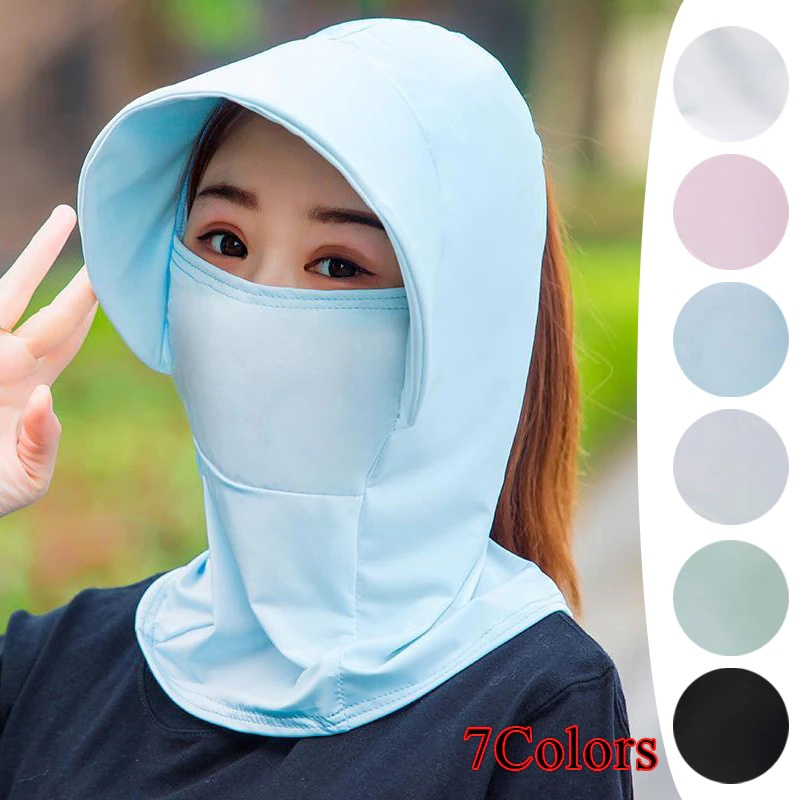 Mũ chống nắng nữ rộng vành gấp gọn được có phần che bảo vệ cổ chống tia UV nón chắn gió có lưỡi trai