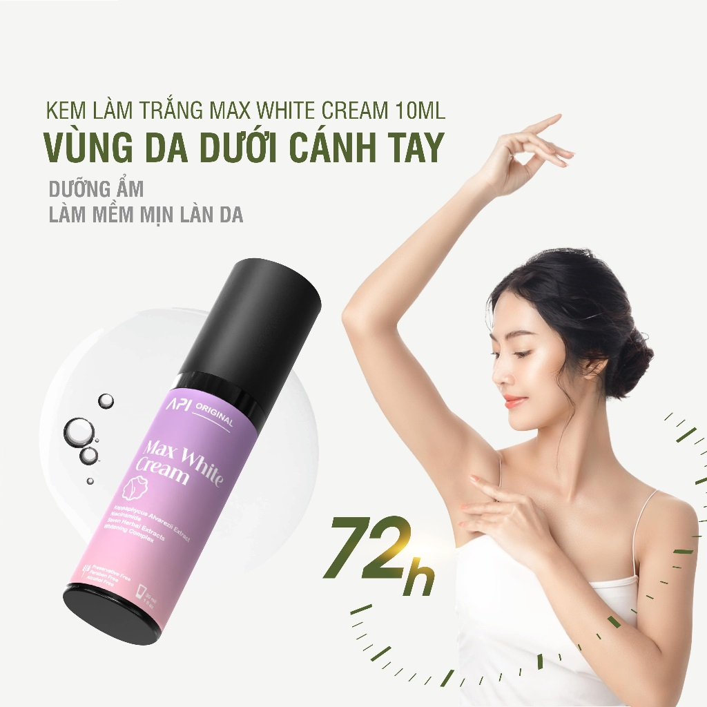 Serum giảm thâm nách, son nách API làm trắng nách API, lăn nách mờ thâm, cấp ẩm 10ml