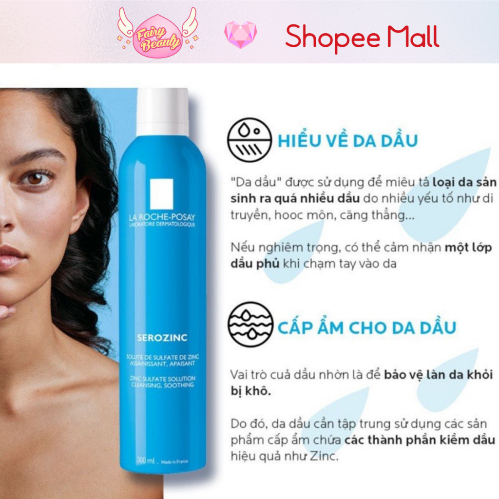 [LA ROCHE-POSAY] Bộ Sản Phẩm Làm Sạch Và Kiểm Soát Nhờn Dành Cho Da Dầu Mụn ( Serozinc 150ml - Effaclar Gel 15ml )
