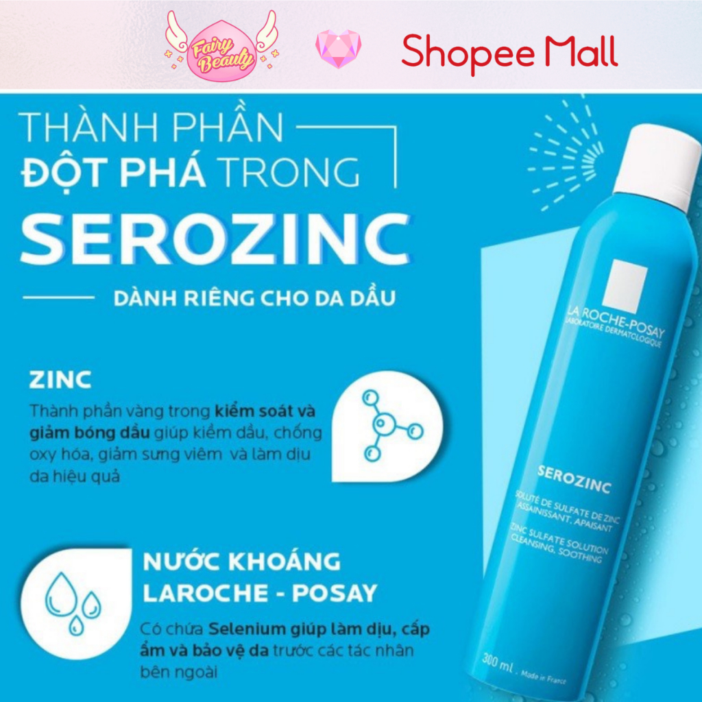 [LA ROCHE-POSAY] Bộ Sản Phẩm Làm Sạch Và Kiểm Soát Nhờn Dành Cho Da Dầu Mụn ( Serozinc 150ml - Effaclar Gel 15ml )