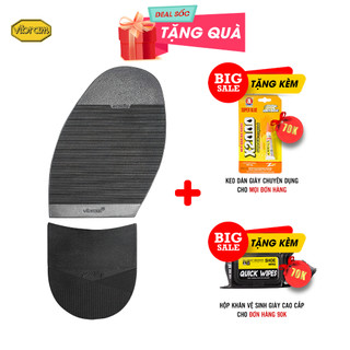 Vibram - Combo miếng dán đế giày cao su chống trơn trượt (Đế trước + Gót Taco), Tặng keo dán+giấy ráp tự dán (FREE SHIP)
