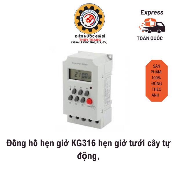 Đồng hồ hẹn giờ KG316 hẹn giờ tưới cây tự động, bật tắt đèn, máy bơm