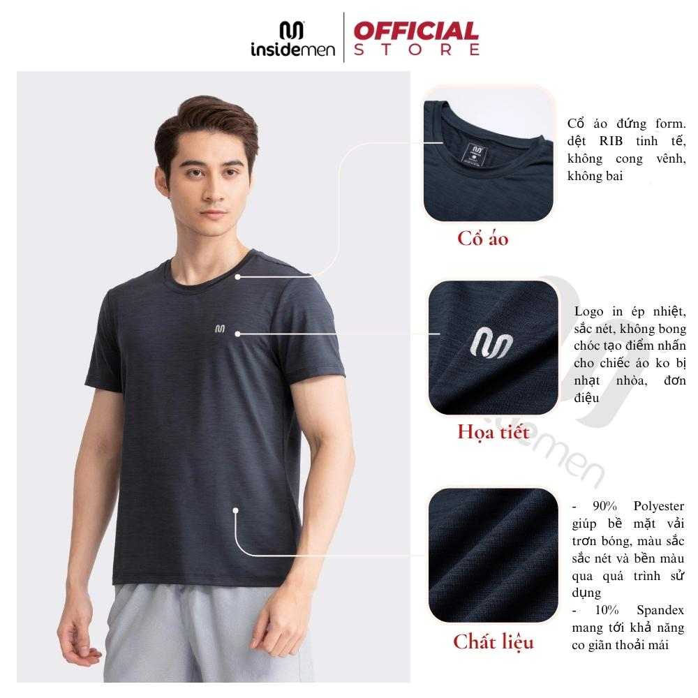 Áo thun nam ngắn tay INSIDEMEN ITS015S3 t-shirt cổ tròn tay lỡ  tay lỡ in logo cotton premium thoáng mát mềm mịn