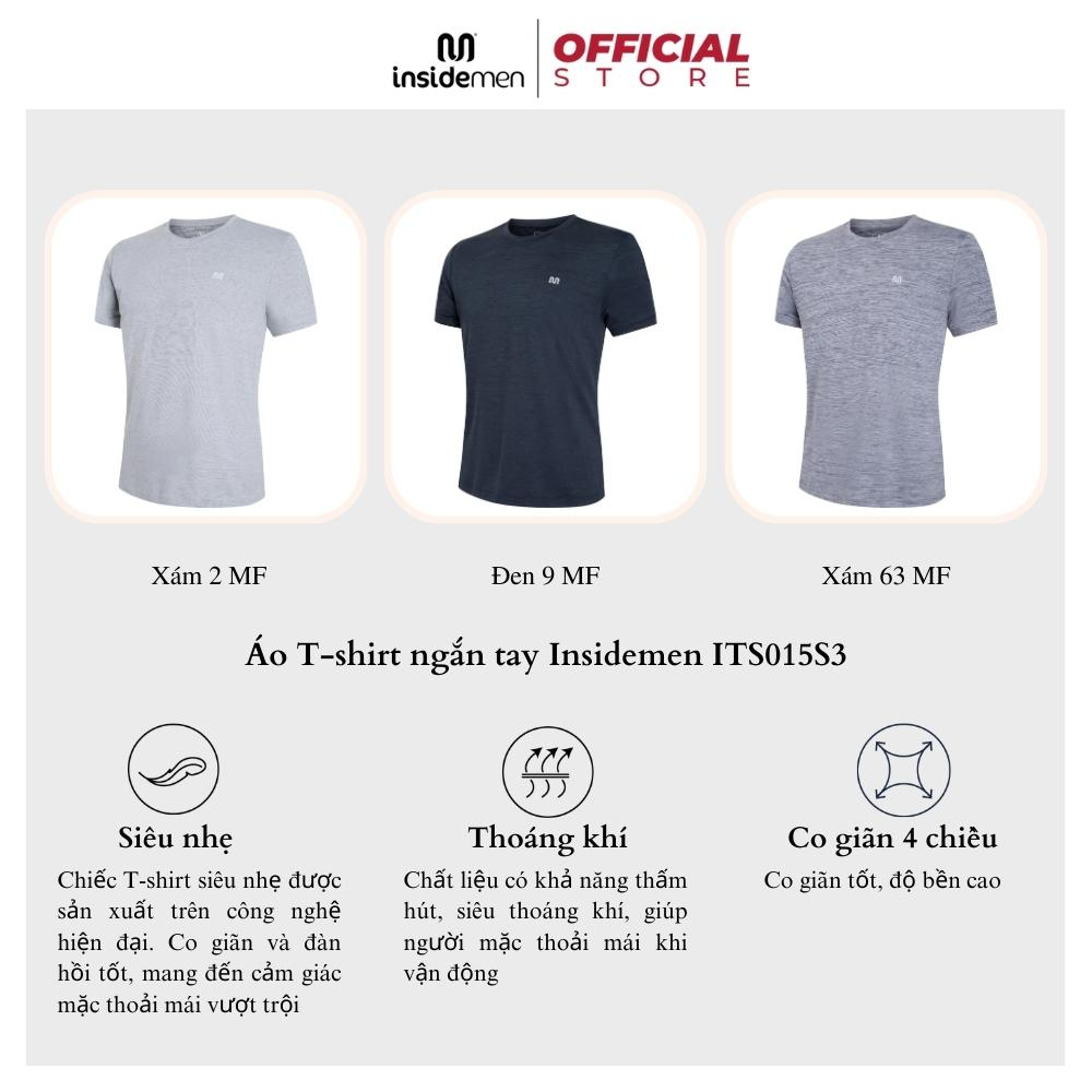 Áo thun nam ngắn tay INSIDEMEN ITS015S3 t-shirt cổ tròn tay lỡ  tay lỡ in logo cotton premium thoáng mát mềm mịn