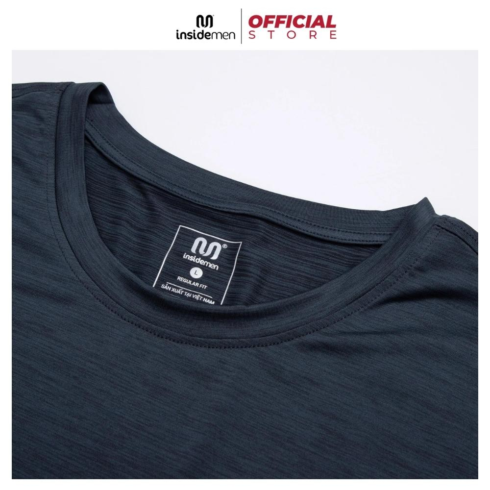 Áo thun nam ngắn tay INSIDEMEN ITS015S3 t-shirt cổ tròn tay lỡ  tay lỡ in logo cotton premium thoáng mát mềm mịn